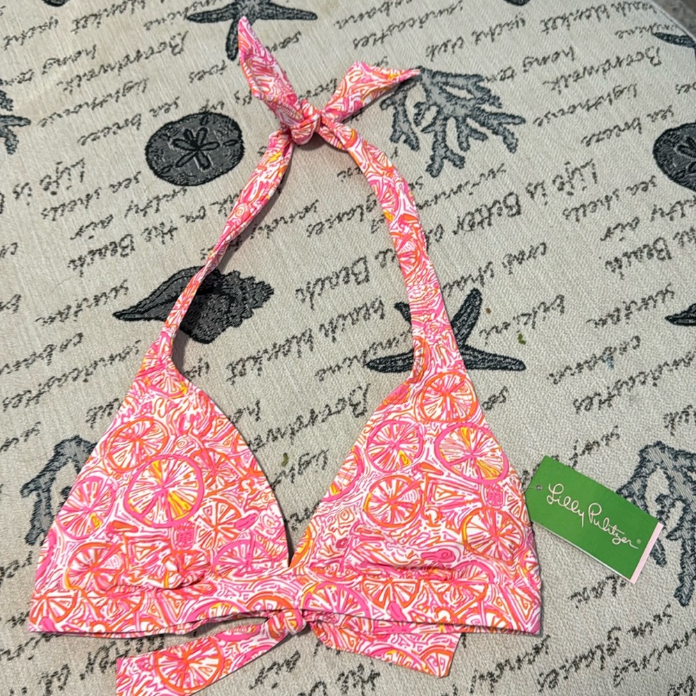 Lilly Pulitzer SeaSpray Halter Bikini Top Size XS